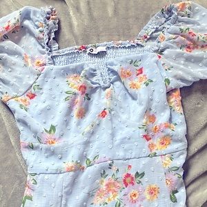 Floral Lavender dress with slit